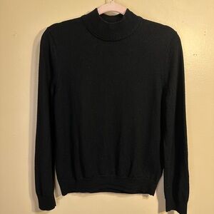 Nordstrom 100% Extra Fine Merino Wool Turtleneck Sweater Black Medium
